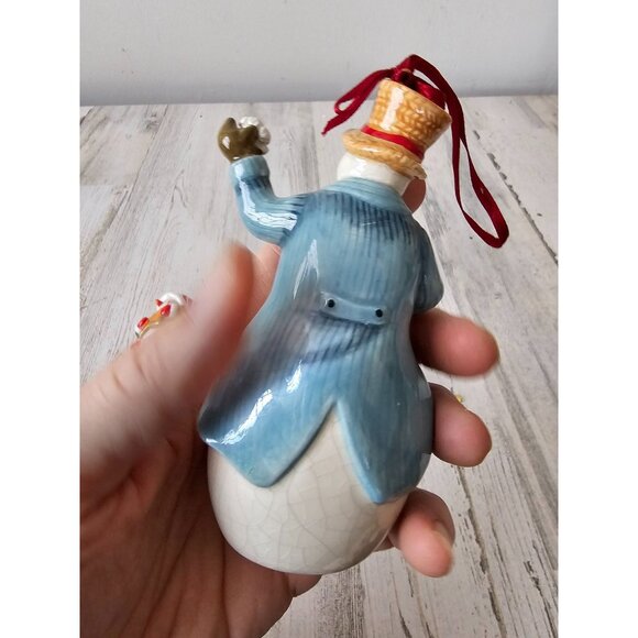 Porcelain snowman ornament set star scene Church Xmas tree‎ snowman - Picture 9 of 11